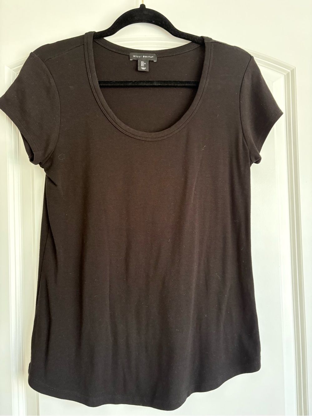 Will Smith Black Scoop Neck Short Sleeve Tee